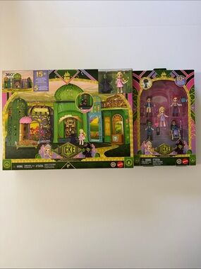 Mattel Wicked Playset with Elphaba and Glinda Figures and additional figure set